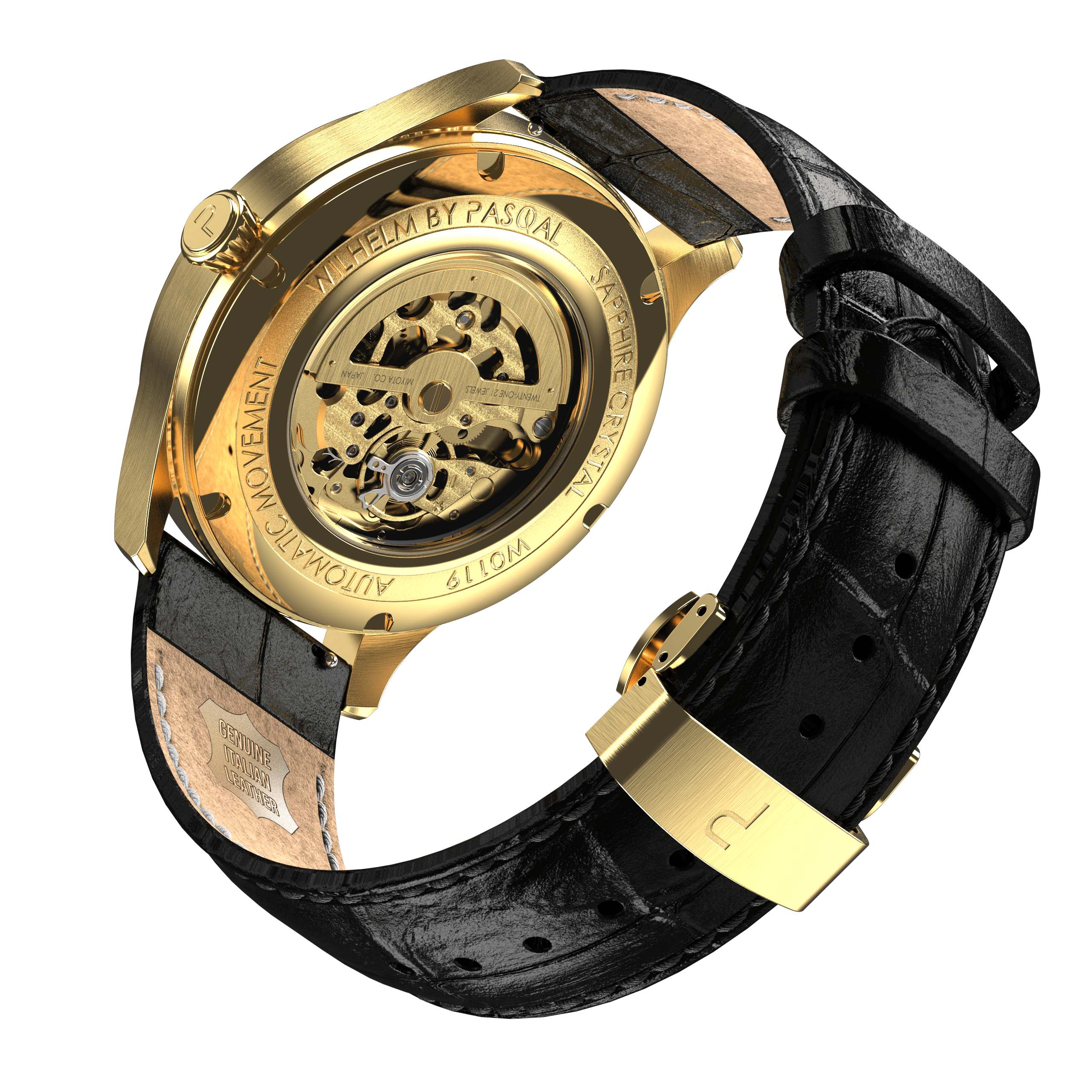 Wilhelm 42 Gold/Green - Pasqal Watches