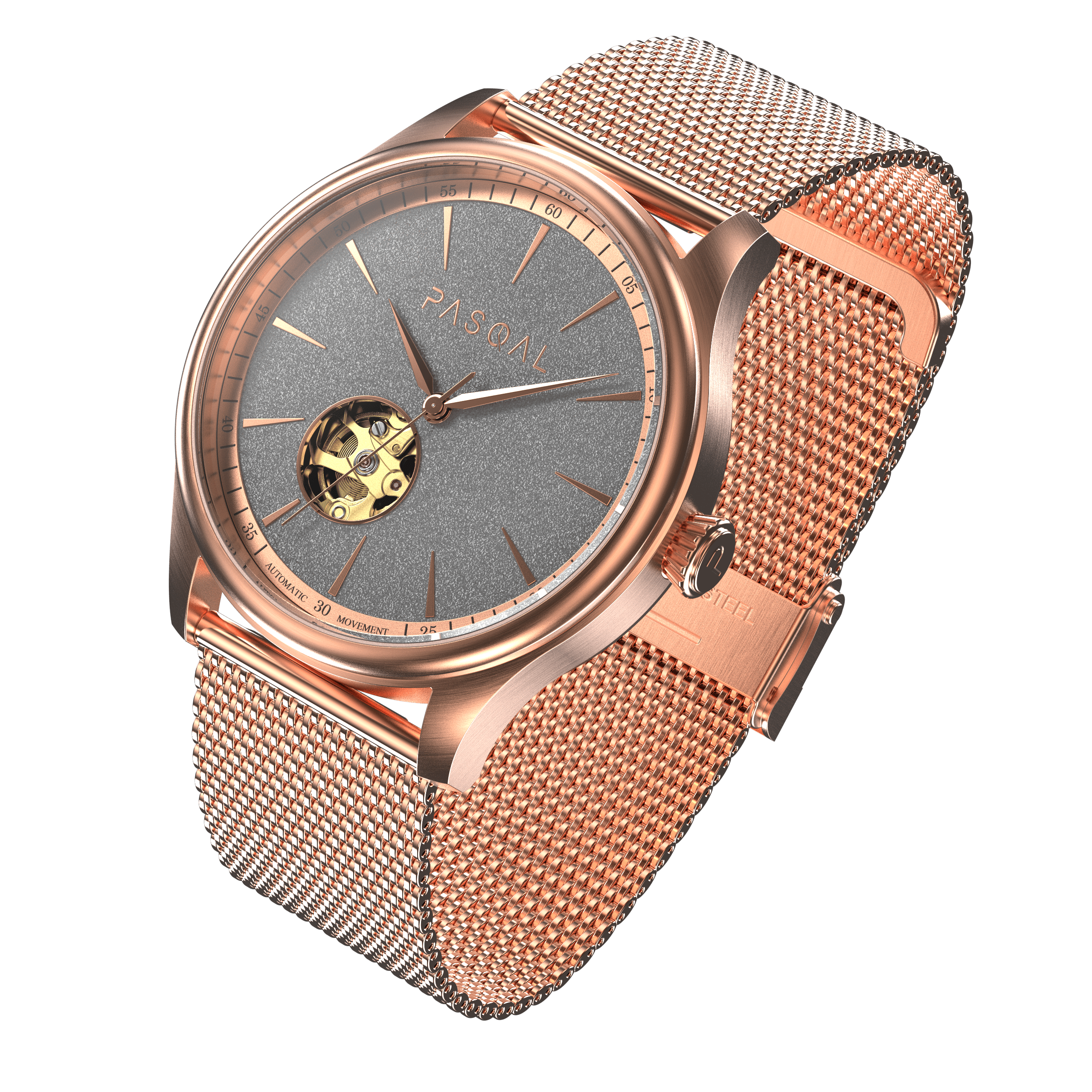Wilhelm 42 Rosé/Grey - Pasqal Watches