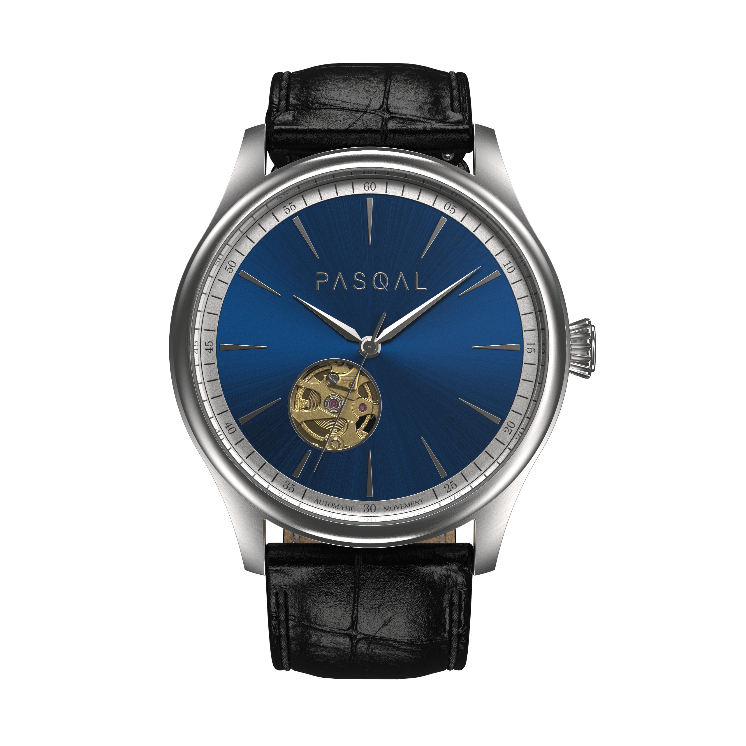 Wilhelm 42 Silver/Blue - Pasqal Watches