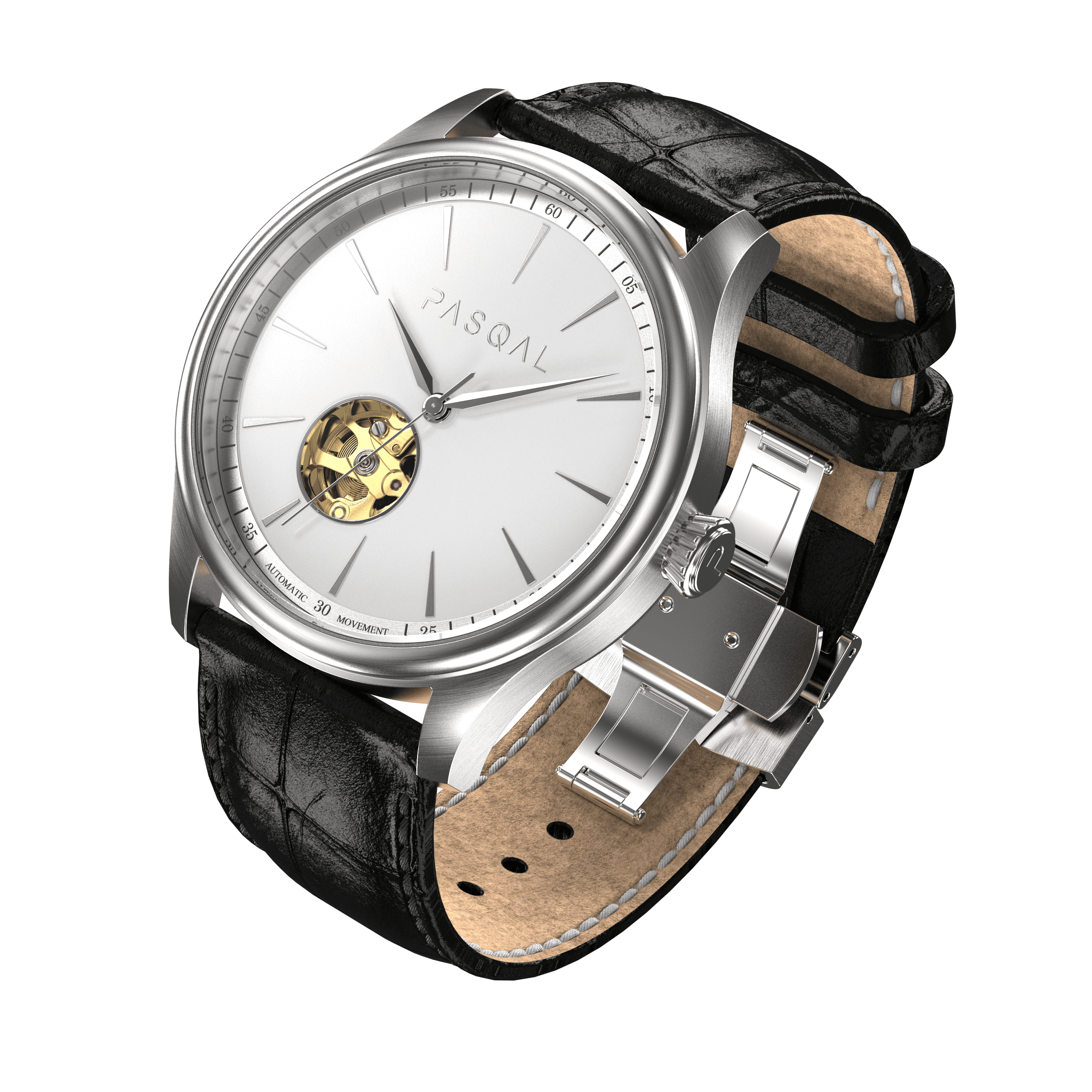 Wilhelm 42 Silver/White - Pasqal Watches